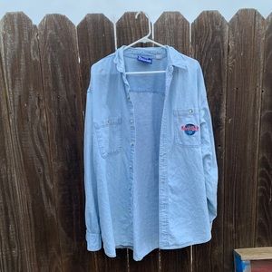 Vintage 90s Hard Rock Cafe denim button shirt